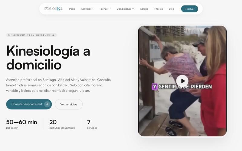 Portada del sitio kinefour.cl